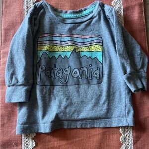 Patagonia Kids Graphic Gray Long Sleeve Tee